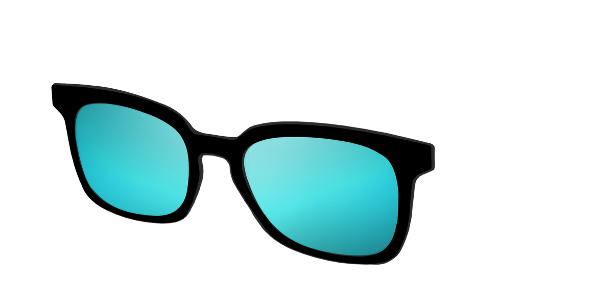 The Polarized Blue Reflective Sun Top - Angle Top Image - Pair Eyewear
