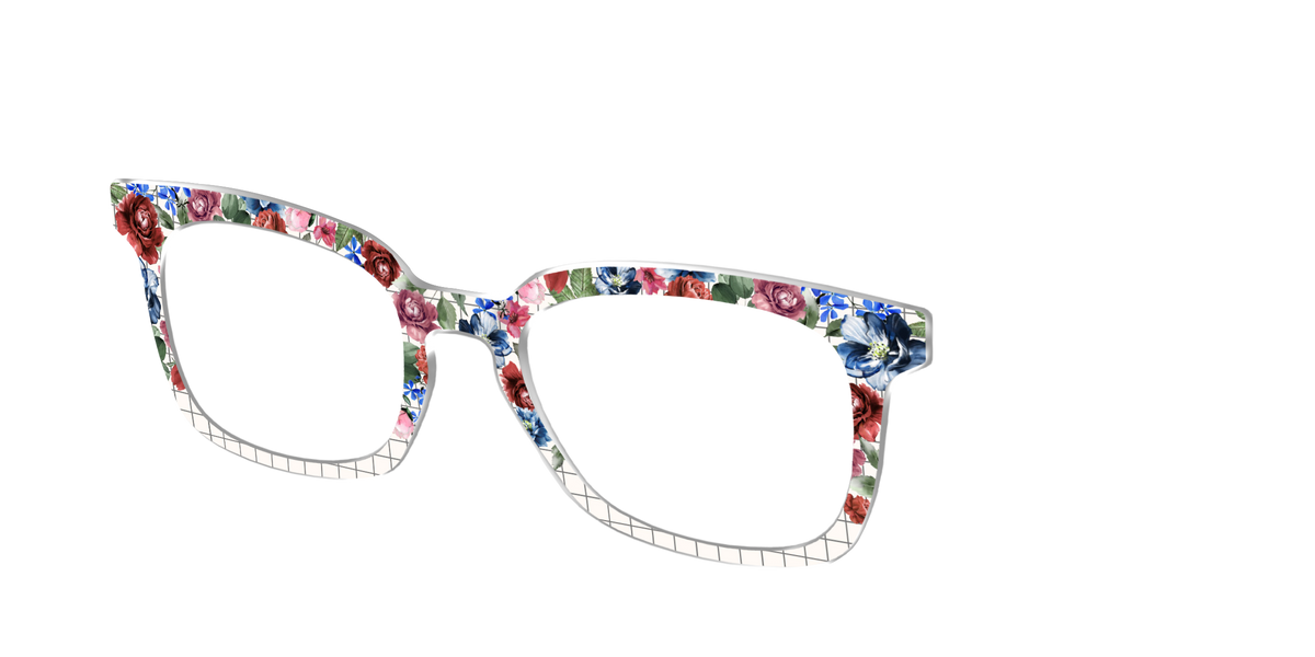 The Graph Paper Floral - Angle Top Image - Pair Eyewear