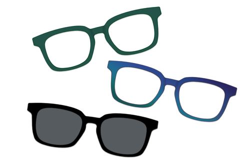Dark Green Horn with Silver Set - Pair Eyewear