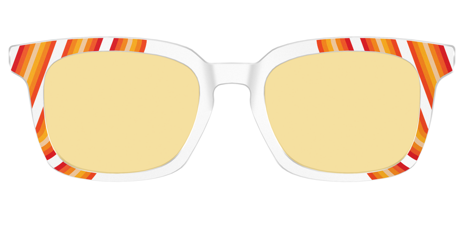 The Groovy Stripes with Citrine Yellow Lens - Front Top Image - Pair Eyewear
