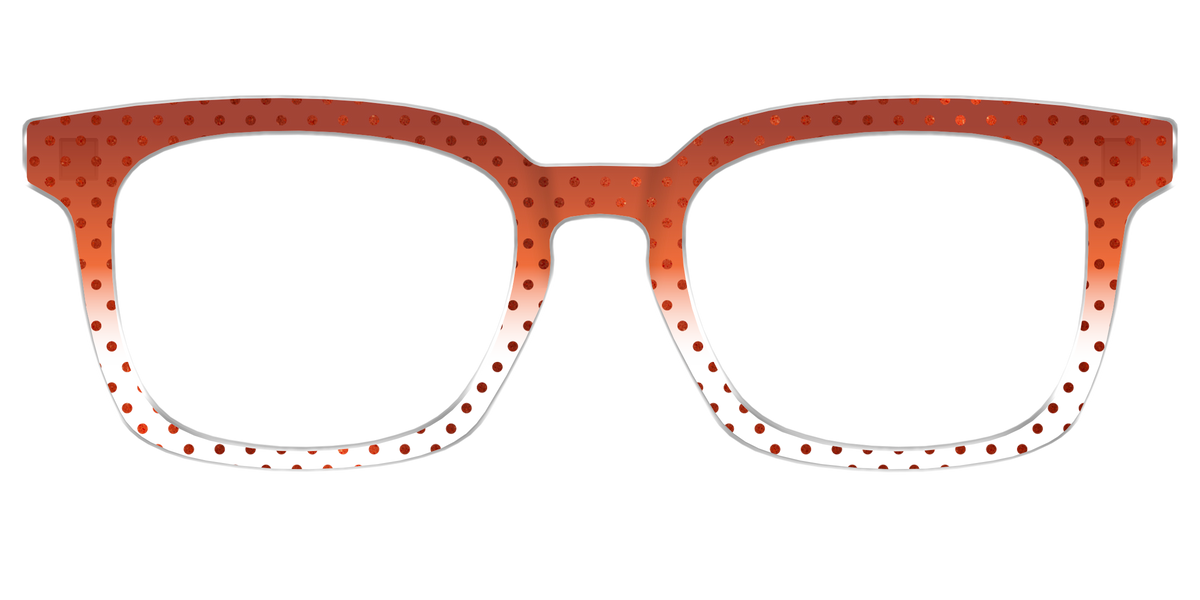 The Inferno Orange Gradient Crystal Polka Dots - Front Top Image - Pair Eyewear