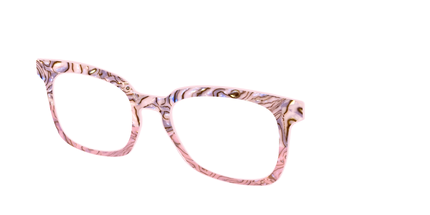 The Pink Conch Shell Pearl Crystal Split - Angle Top Image - Pair Eyewear