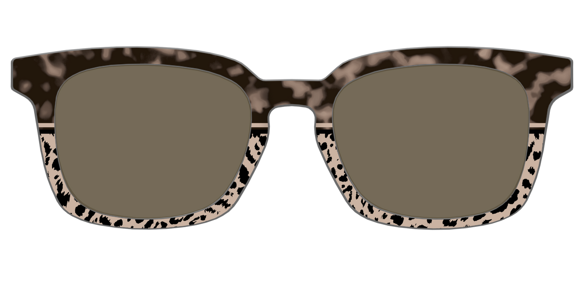 The Polarized Ink Blot Tortoise Split Sun Top - Front Top Image - Pair Eyewear