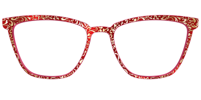 The Crimson Flair Shimmer with Gold Foil - Front Top Thumbnail - Pair Eyewear