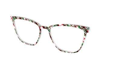 The Evergreen Plaid with Foil Crystal - Angle Top Thumbnail - Pair Eyewear