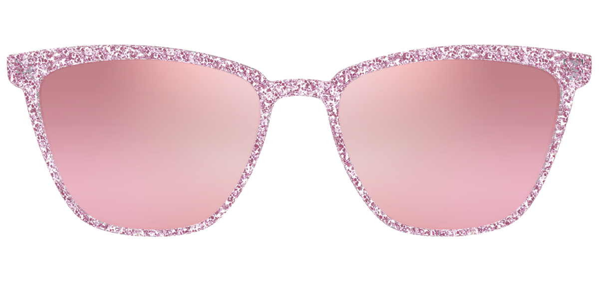 The Polarized Rose Gold Sparkle Sun Top - Front Top Image - Pair Eyewear