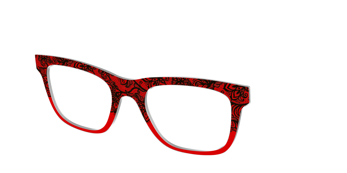 The Blood Red Lace Split - Angle Top Image - Pair Eyewear