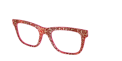 The Crimson Flair Shimmer with Gold Foil - Angle Top Thumbnail - Pair Eyewear