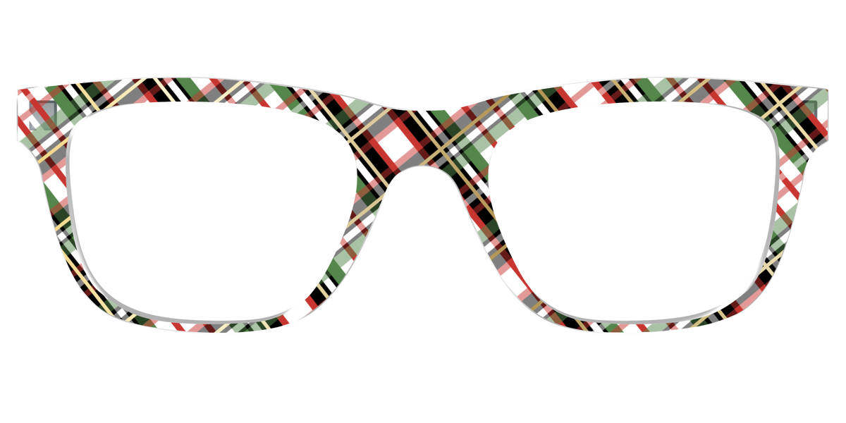 The Evergreen Plaid with Foil Crystal - Front Top Image - Pair Eyewear