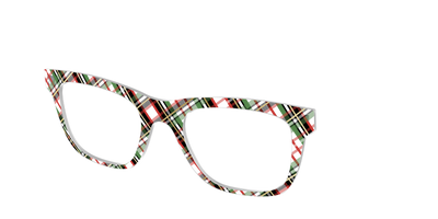 The Evergreen Plaid with Foil Crystal - Angle Top Thumbnail - Pair Eyewear