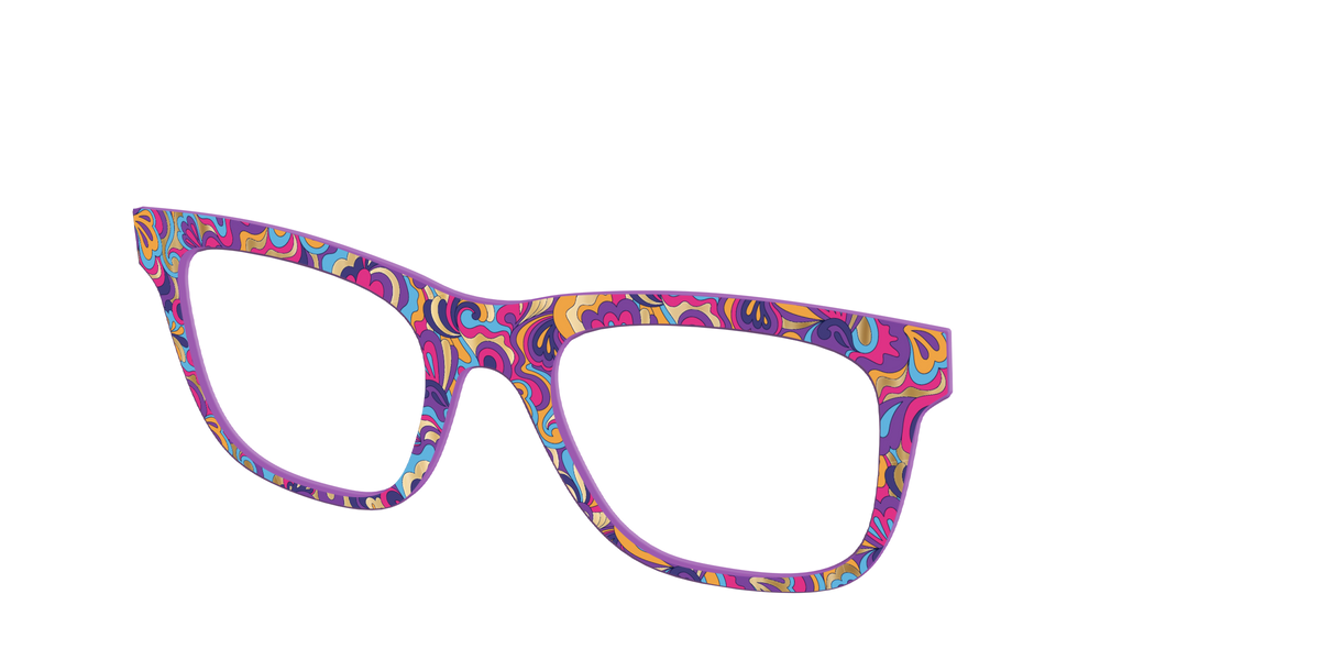 The Flower Power Paisley with Gold Foil - Angle Top Image - Pair Eyewear