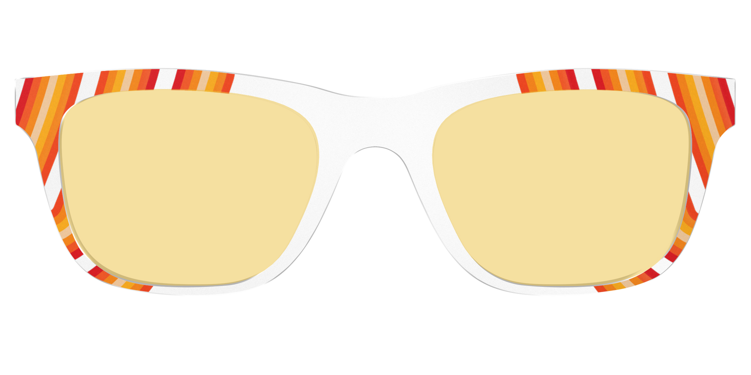 The Groovy Stripes with Citrine Yellow Lens - Front Top Image - Pair Eyewear