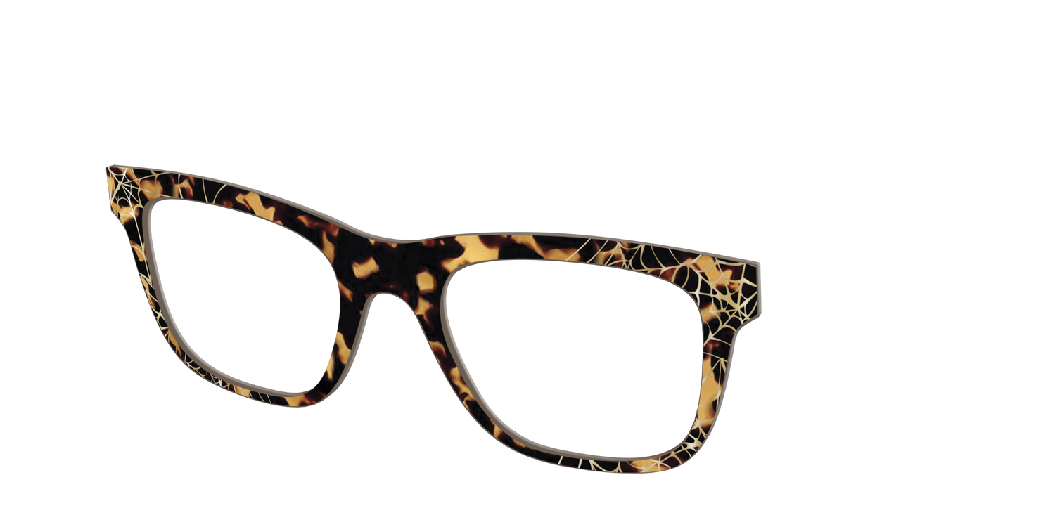 The Haunted Tortoise with Gold Foil Webs - Angle Top Image - Pair Eyewear