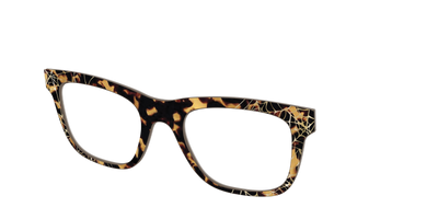 The Haunted Tortoise with Gold Foil Webs - Angle Top Thumbnail - Pair Eyewear