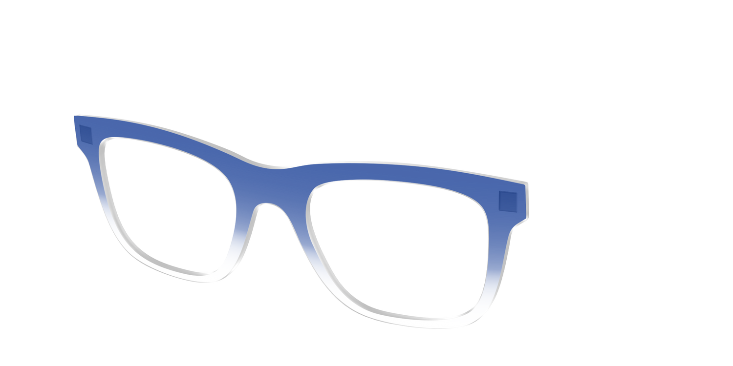 The Indigo Gradient Crystal - Angle Top Image - Pair Eyewear