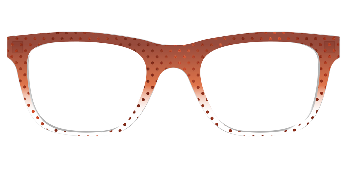The Inferno Orange Gradient Crystal Polka Dots - Front Top Image - Pair Eyewear