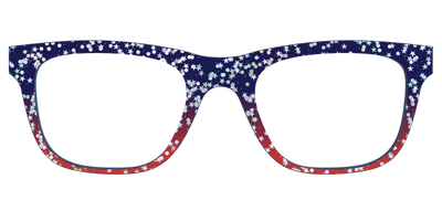 The Navy to Scarlet Gradient with Star Glitter - Front Top Thumbnail - Pair Eyewear