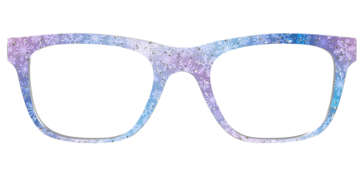 The Pastel Snowflake with Iridescent Glitter - Front Top Image - Pair Eyewear