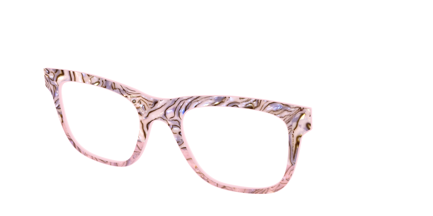 The Pink Conch Shell Pearl Crystal Split - Angle Top Image - Pair Eyewear