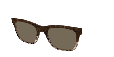 The Polarized Dark Oak Tortoise Split Sun Top - Angle Top Thumbnail - Pair Eyewear