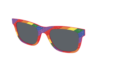 The Polarized Traditional Pride Flag Glitter Sun Top - Angle Top Thumbnail - Pair Eyewear