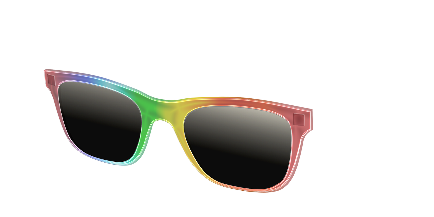 The Polarized Rainbow Gradient Sun Top - Angle Top Image - Pair Eyewear