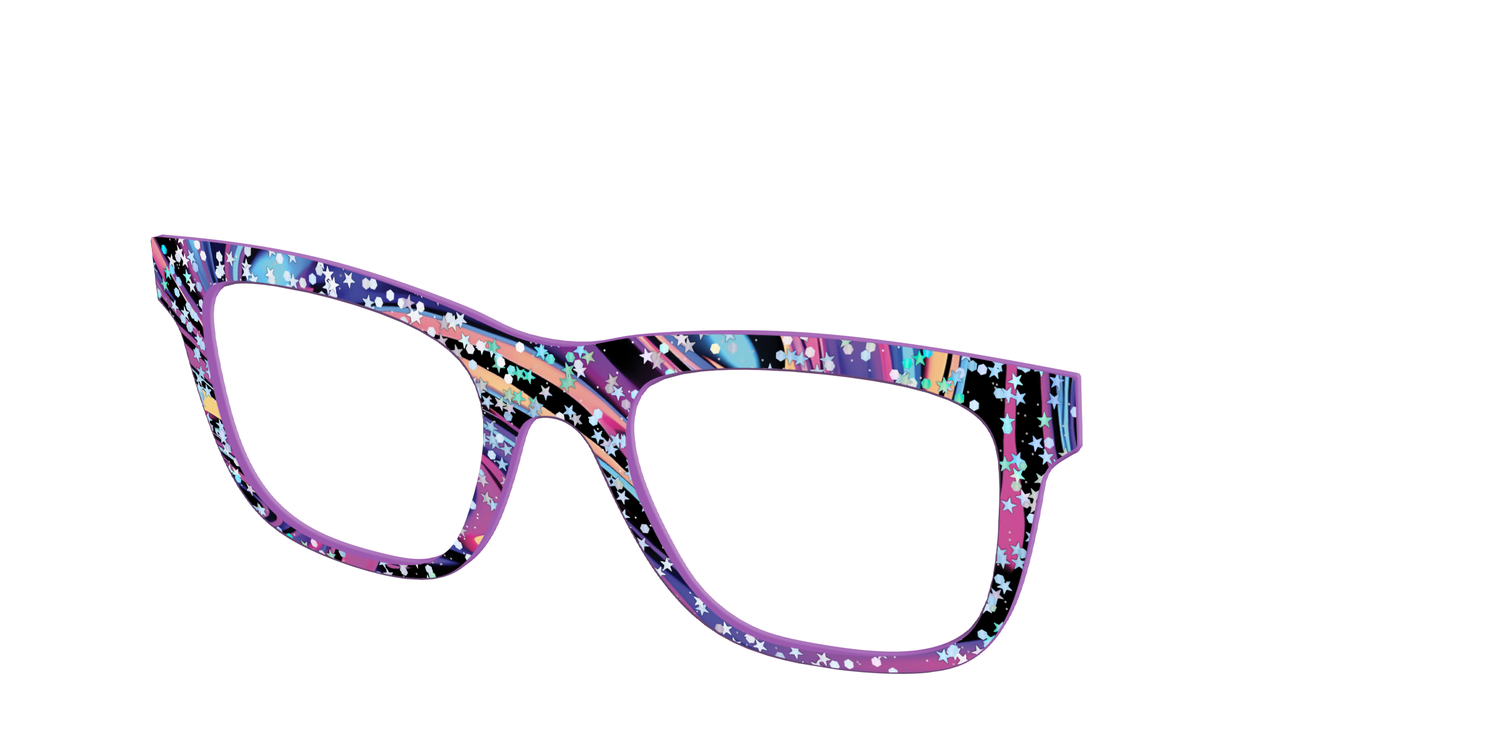 The Vaporwave Marble with Star Glitter - Angle Top Image - Pair Eyewear