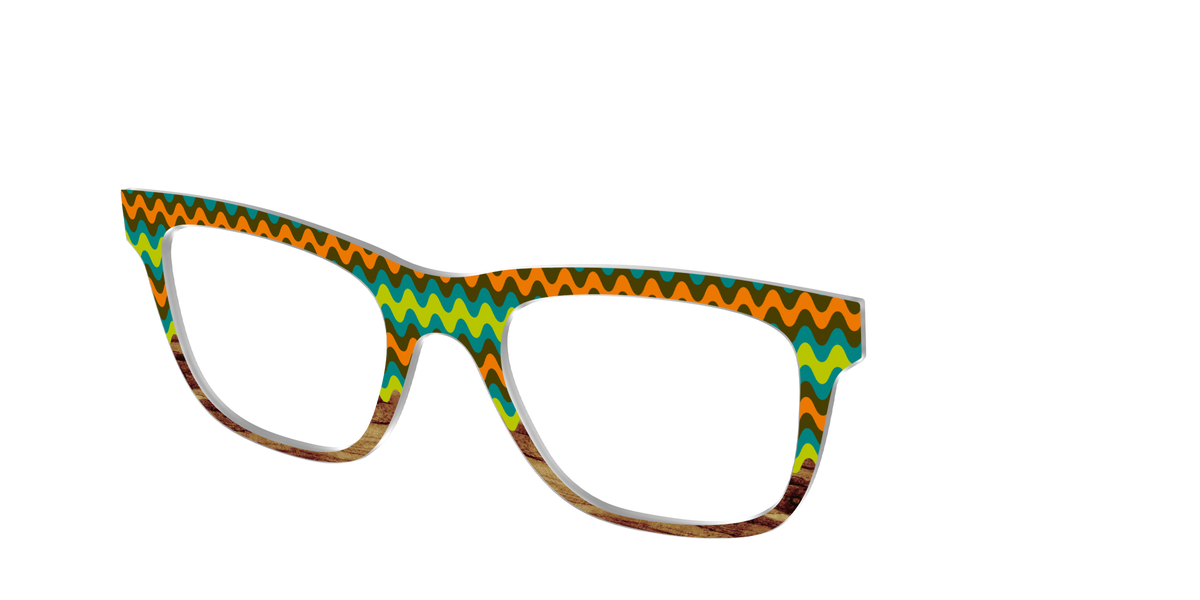 The Woodgrain Waves - Angle Top Image - Pair Eyewear