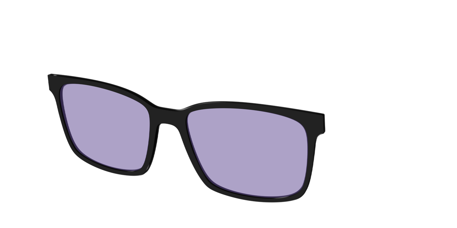 The Black With Celestial Purple Lens - Angle Top Image - Pair Eyewear