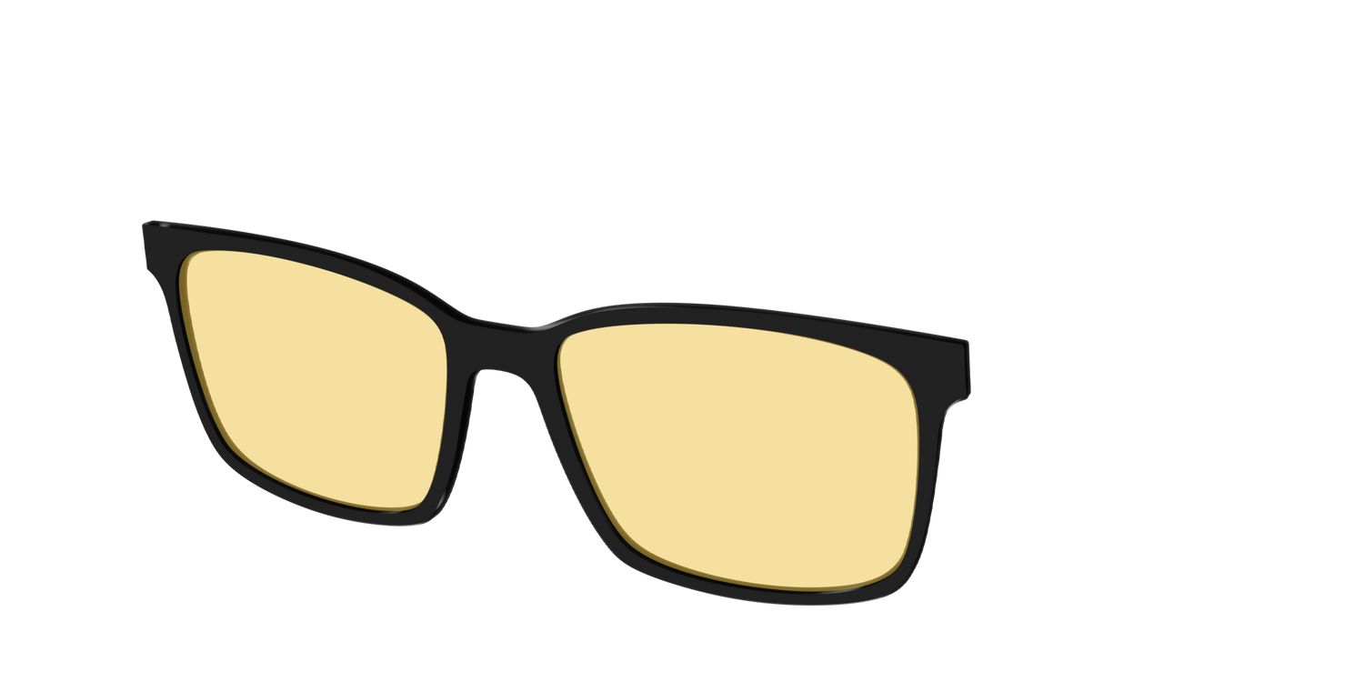 The Black With Citrine Yellow Lens - Angle Top Image - Pair Eyewear