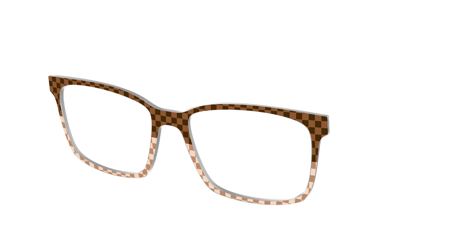 The Cappuccino Check Split - Angle Top Image - Pair Eyewear