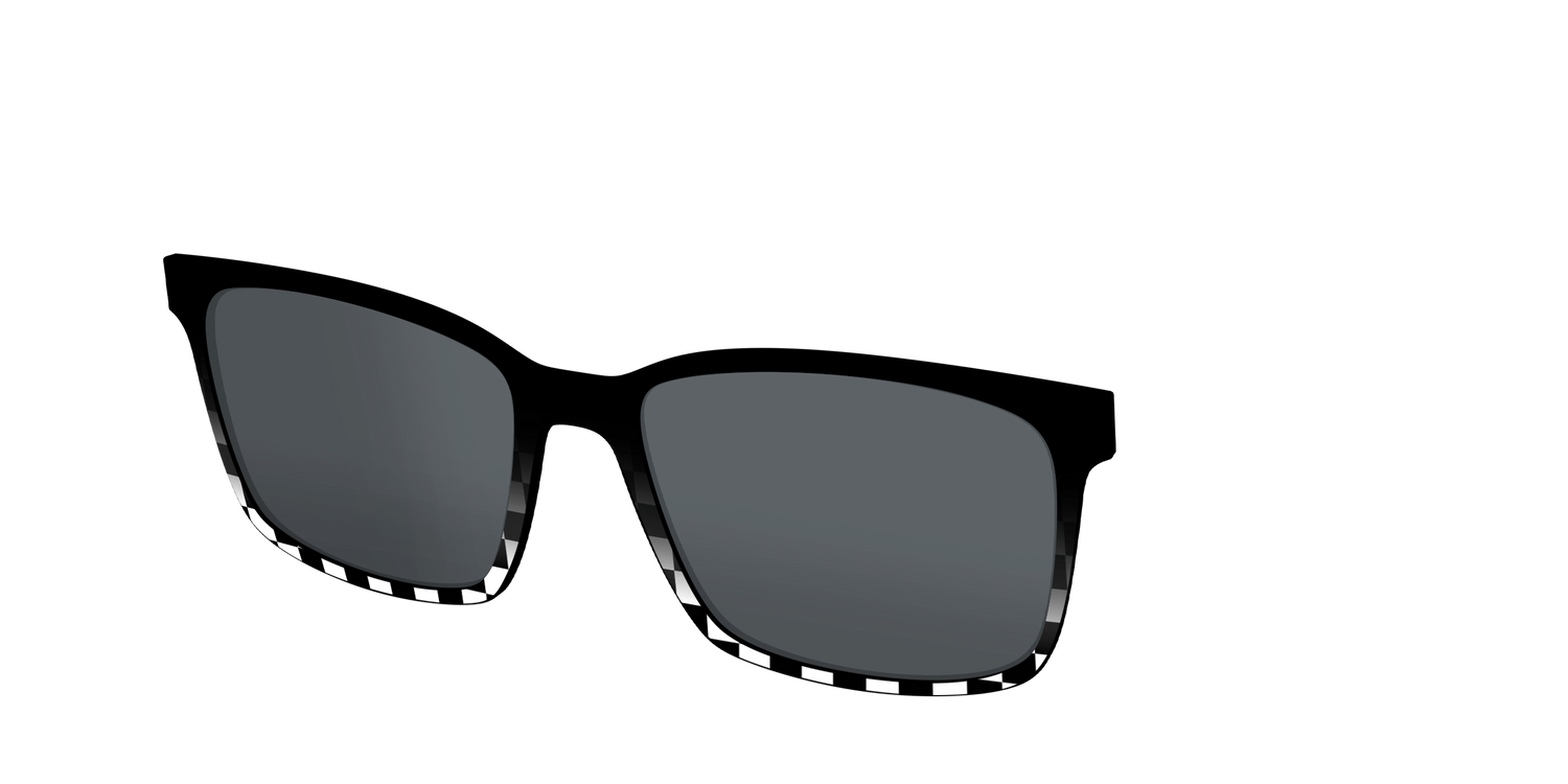 The Polarized Checkerboard Fade Sun Top - Angle Top Image - Pair Eyewear