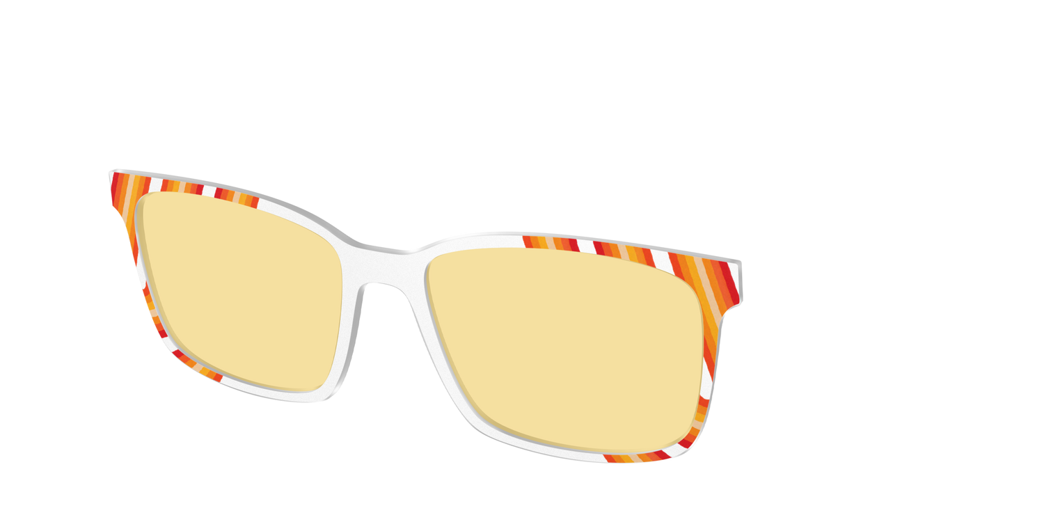 The Groovy Stripes with Citrine Yellow Lens - Angle Top Image - Pair Eyewear