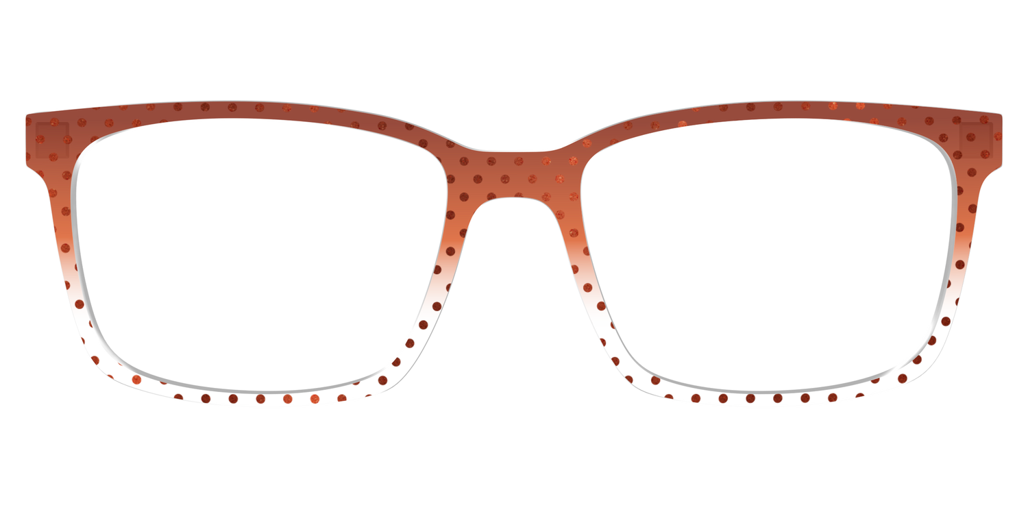 The Inferno Orange Gradient Crystal Polka Dots - Lifestyle Kirby Top Image - Pair Eyewear