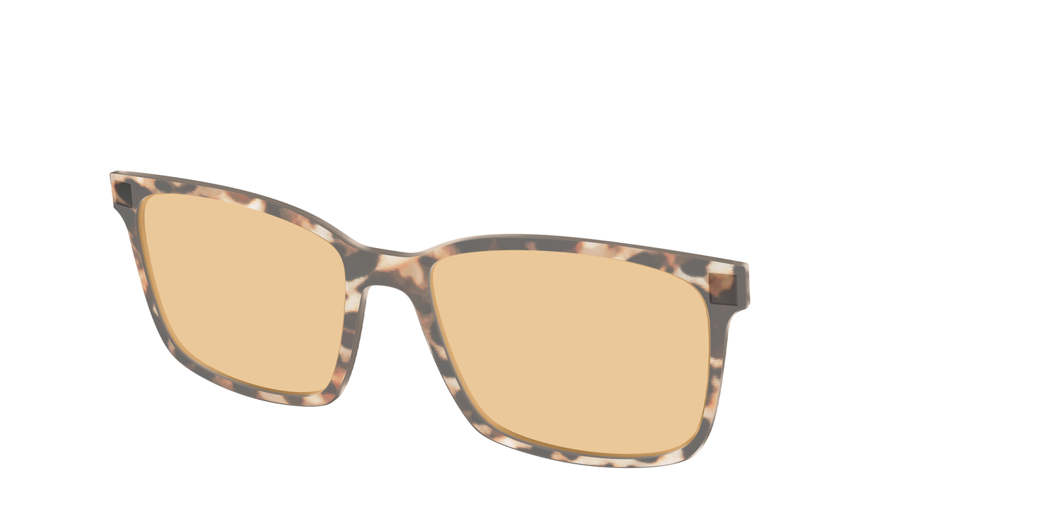 The Neutral Tort Crystal With Umber Brown Lens - Angle Top Image - Pair Eyewear