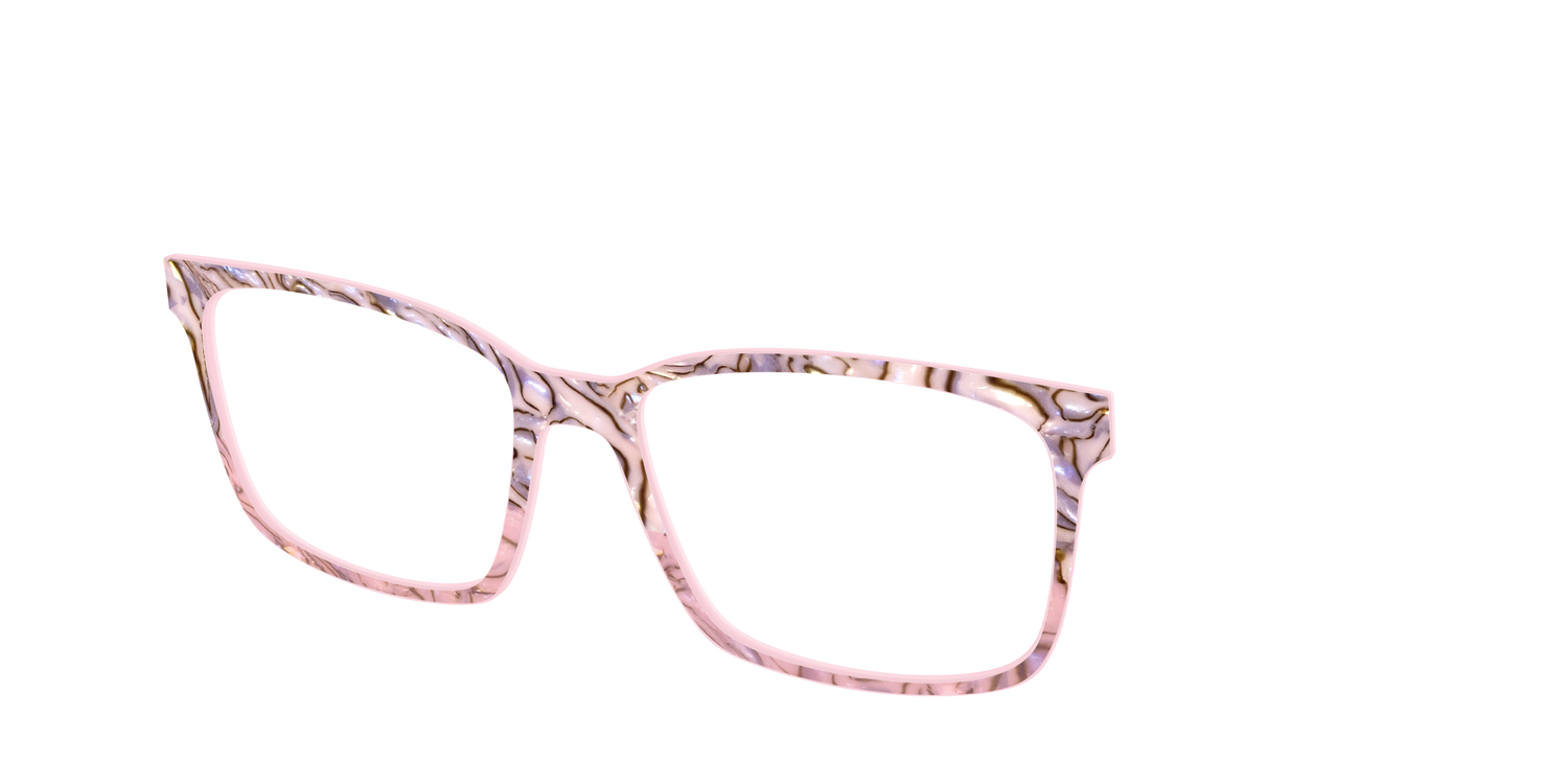 The Pink Conch Shell Pearl Crystal Split - Angle Top Image - Pair Eyewear