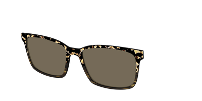 The Polarized Caramel Tortoise Horn Split Sun Top - Angle Top Thumbnail - Pair Eyewear