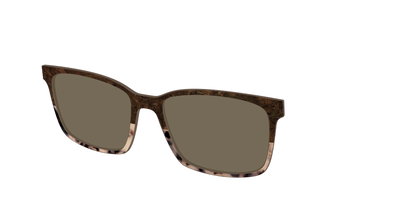 The Polarized Dark Oak Tortoise Split Sun Top - Angle Top Thumbnail - Pair Eyewear