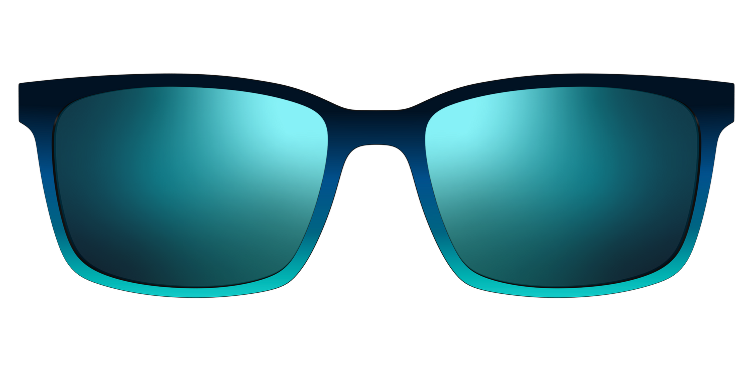 The Polarized Royal Blue to Seafoam Gradient Sun Top - Lifestyle Kirby Top Image - Pair Eyewear