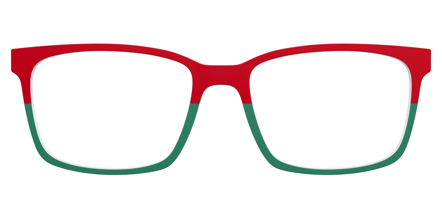 The Scarlet Red & Spruce Split - Lifestyle Kirby Top Image - Pair Eyewear