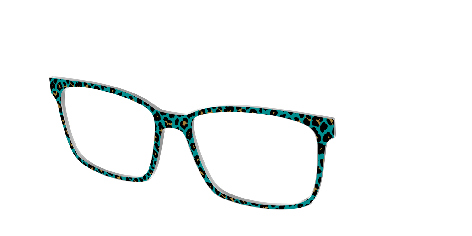 The Teal Leopard - Angle Top Image - Pair Eyewear