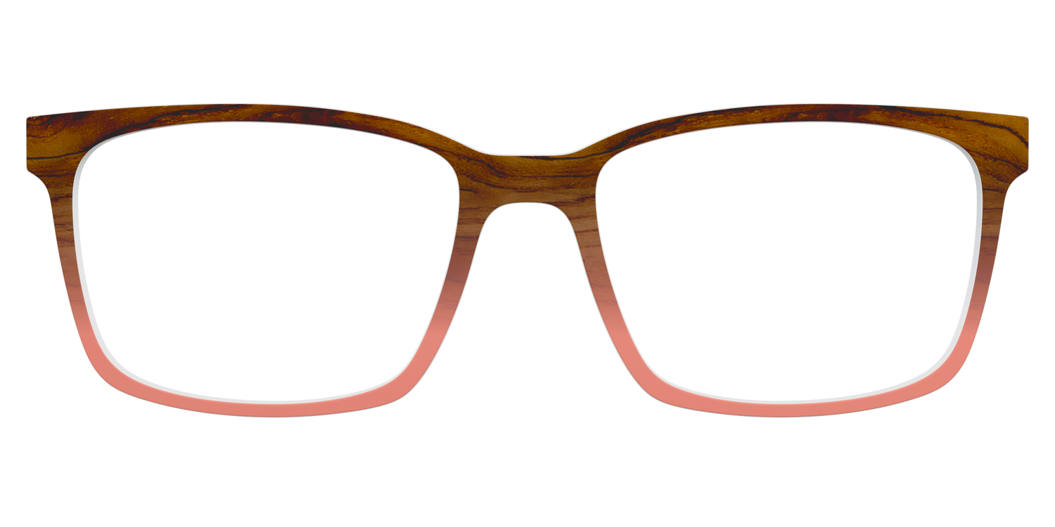 The Woodgrain to Peach Gradient - Lifestyle Kirby Top Image - Pair Eyewear
