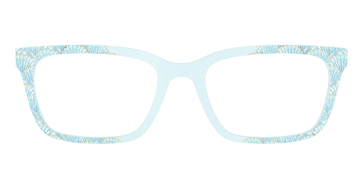The Aquamarine Shells Shimmer with Gold Foil - Front Top Image - Pair Eyewear