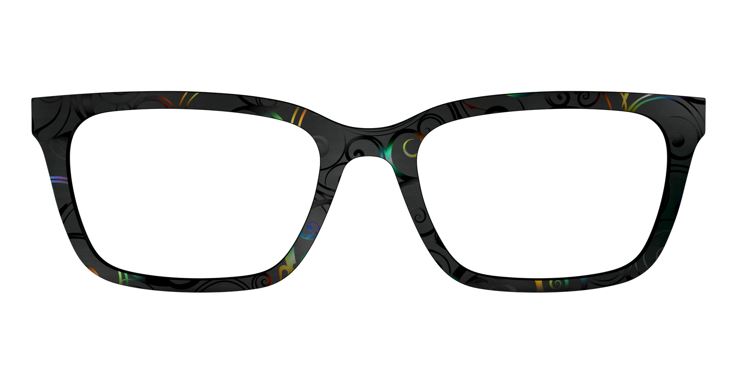 The Black Holographic Scrolls - Front Top Image - Pair Eyewear