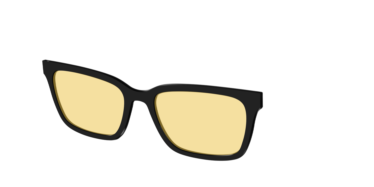 The Black With Citrine Yellow Lens - Angle Top Image - Pair Eyewear