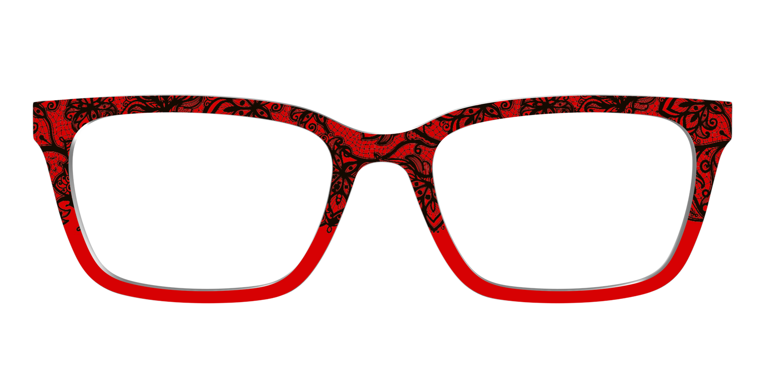 The Blood Red Lace Split - Front Top Image - Pair Eyewear