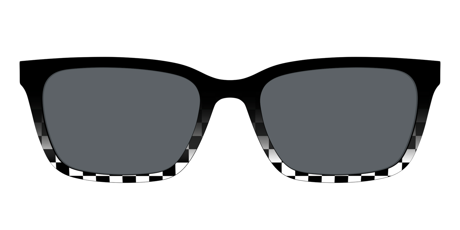 The Polarized Checkerboard Fade Sun Top - Front Top Image - Pair Eyewear