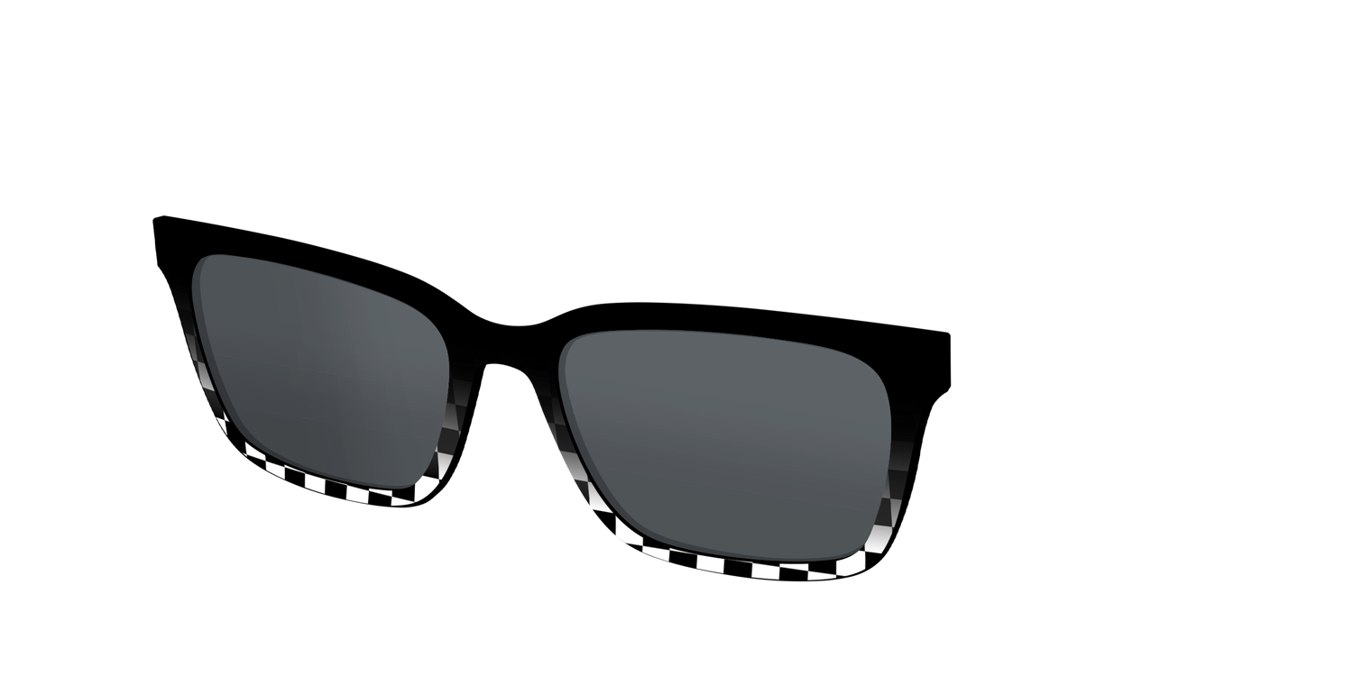 The Polarized Checkerboard Fade Sun Top - Angle Top Image - Pair Eyewear