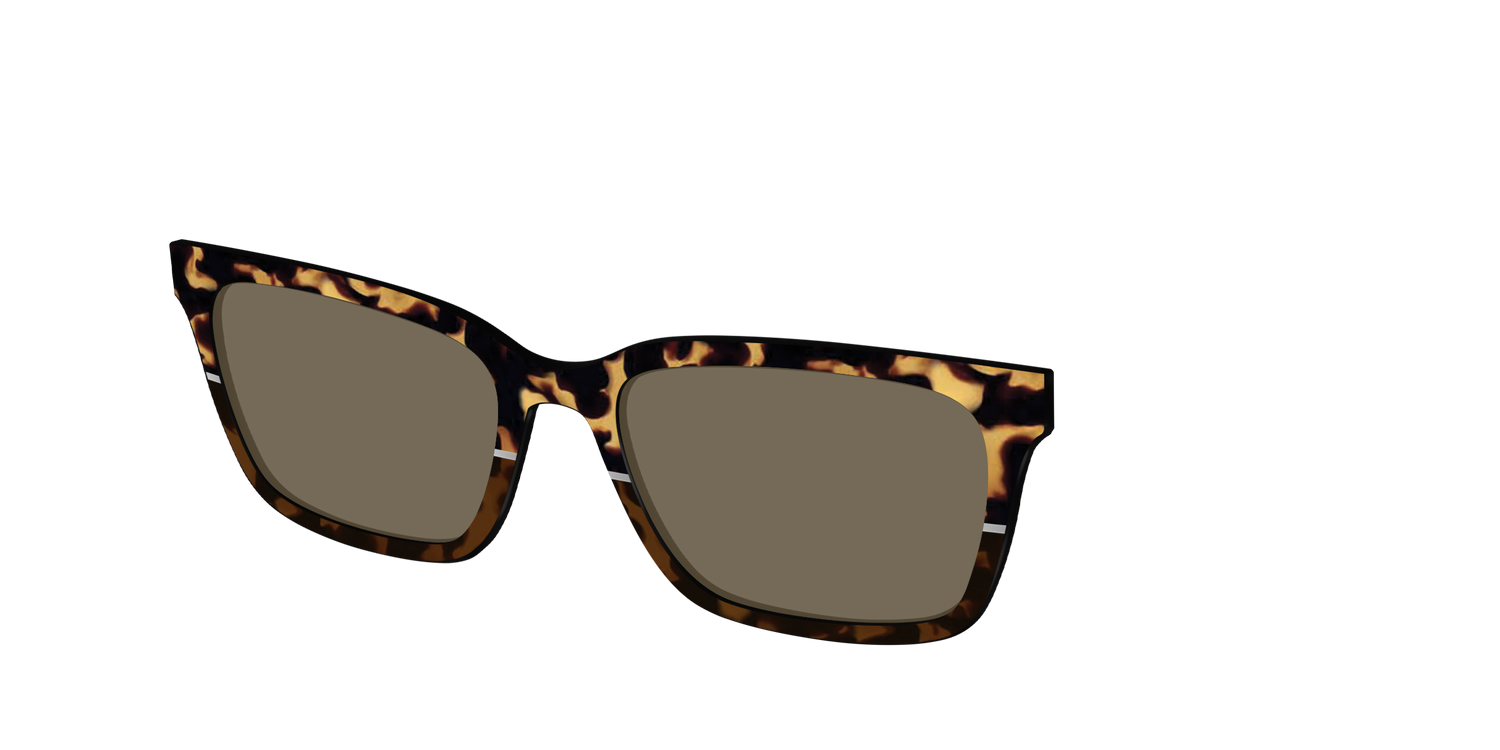 The Polarized Chic Tortoise Split Sun Top - Angle Top Image - Pair Eyewear