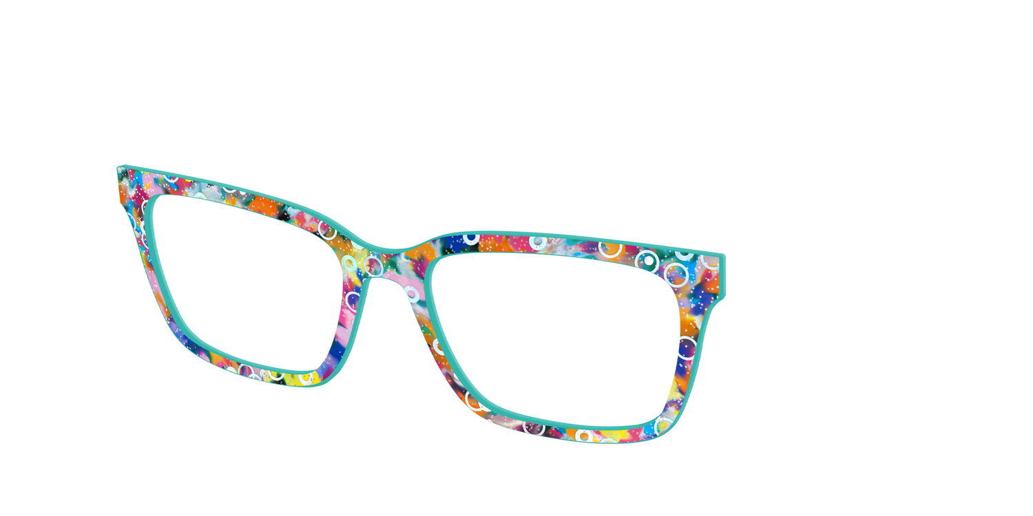 The Imaginative Tortoise with Bubble Glitter - Angle Top Image - Pair Eyewear